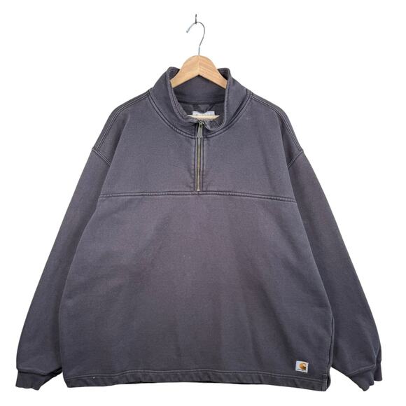 Vintage Carhartt Workwear 1/4 Zip High Neck Pullover Jacket 2XL - Picture 1 of 7